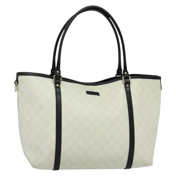 GUCCI GG Supreme Tote Bag Pvc White Gold - Picture 1 of 16